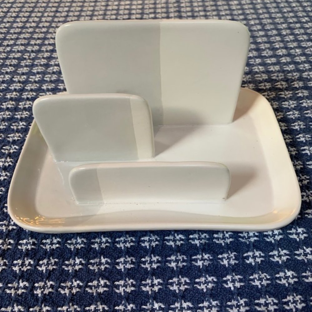 U Brands Ceramic Wht/Gray Mail/Letter Sorter~NWOT